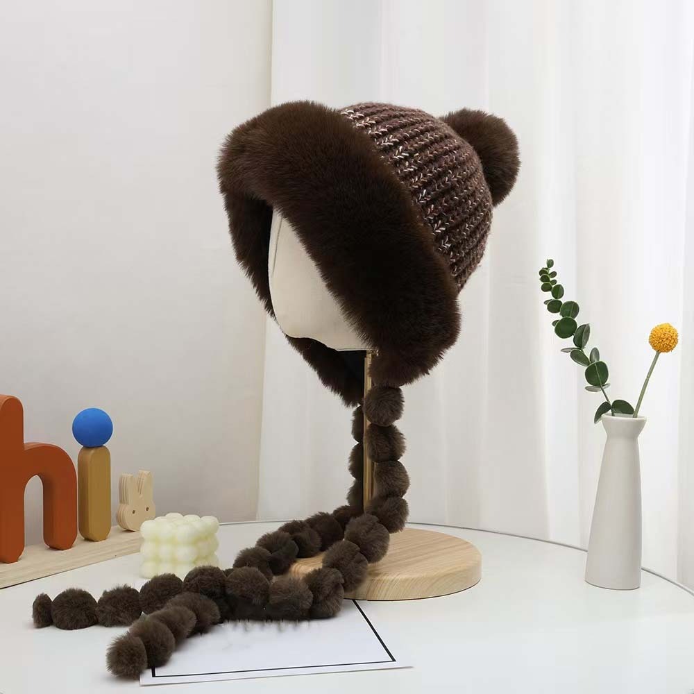 Trapper Hat Ear Flap - Шапка-ушанка с флисовой подкладкой, помпонами, меховой