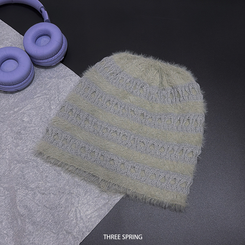 Новые корейские пушистые вязан – обзор и цена Beanie Cuffed Knit